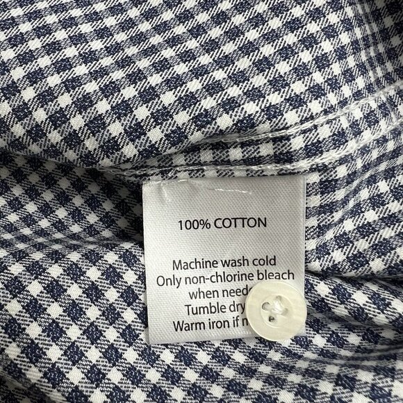 DSTRCT&Row Dress Shirt Long Sleeve White Blue Check Collared Size Medium NEW - Picture 8 of 10